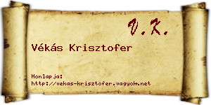Vékás Krisztofer névjegykártya